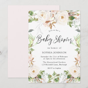 Convite Chá de fraldas Magical Wonderland Greenery Blush