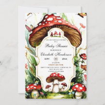 Chá de fraldas Mágico Simples de Cogumelo