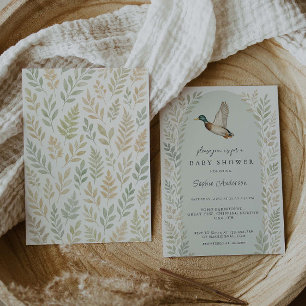 Convite Chá de fraldas Mallard Duck