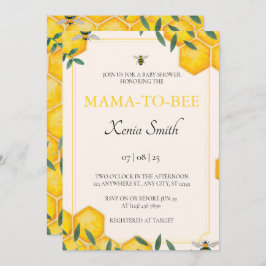 Convite Chá de fraldas mamã-abelha