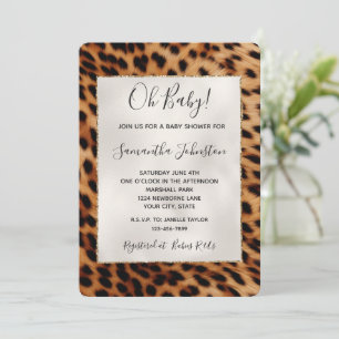 Convite Chá de fraldas Marrom Safari Leopardo