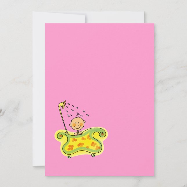 Convite Chá de fraldas (menina) (Frente)