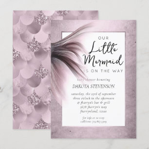 Convite Chá de fraldas Mermaid Fantasy   Sage Green Luste
