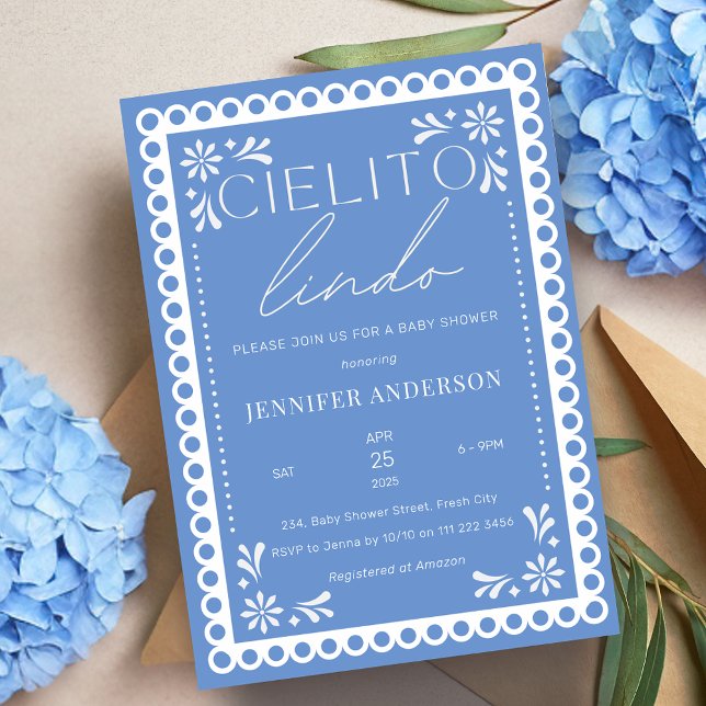Convite Chá de fraldas mexicano Cielito Lindo Talavera (Cielito Lindo Talavera Mexican Baby Shower Invitation)