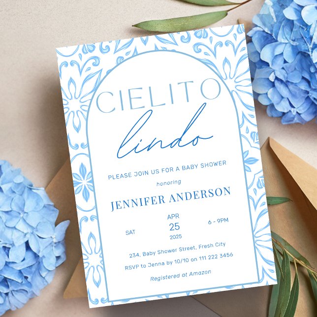 Convite Chá de fraldas mexicano Cielito Lindo Talavera (Cielito Lindo Talavera Mexican Baby Shower Invitation)