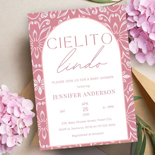 Convite Chá de fraldas mexicano Cielito Lindo Talavera (Cielito Lindo Talavera Mexican Baby Shower Invitation)