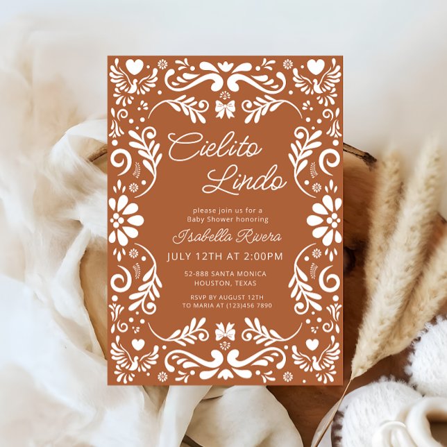 Convite Chá de fraldas mexicano Cielito Lindo Talavera (Criador carregado)