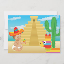Convite Chá de fraldas mexicano com Vintage Baby