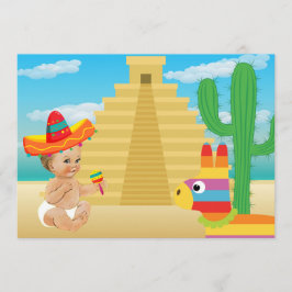 Convite Chá de fraldas mexicano com Vintage Baby