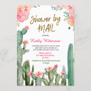 Convite Chá de fraldas mexicano de cactus por e-mail