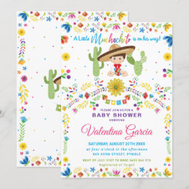 Convite Chá de fraldas Mexicano Fiesta Little Muchacho Boy