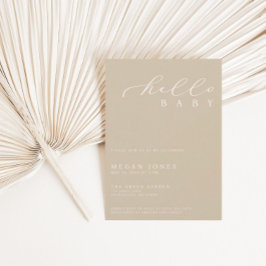 Convite Chá de fraldas Minimalista de Script Moderno de Ol