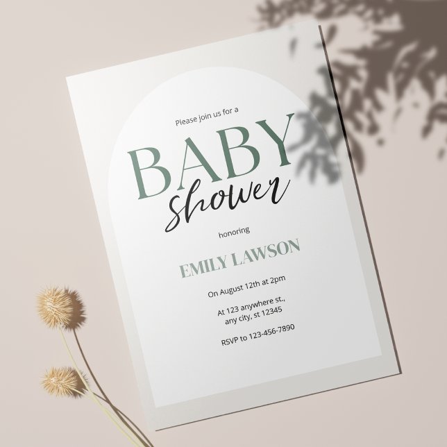 Convite Chá de fraldas Minimalista Neutro em Gênero (Elegant Ivory Baby Shower Invitation 🎉)