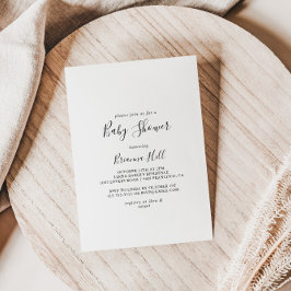 Convite Chá de fraldas Minimalista Simples