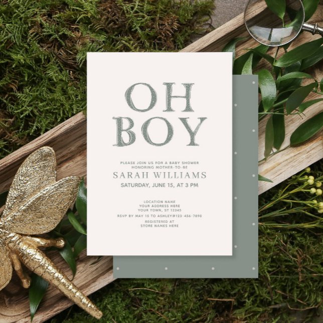 Convite Chá de fraldas Mínimo de Pontos Verdes Bonitos (Criador carregado)