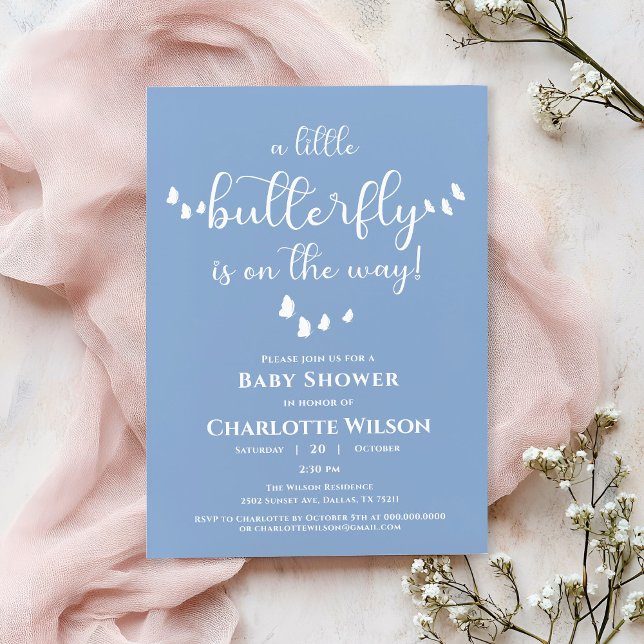 Convite Chá de fraldas Mínimo Moderno de Caligrafia da Bor (Criador carregado)