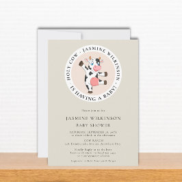 Convite Chá de fraldas mínimo neutro em gêneros da vaca sa