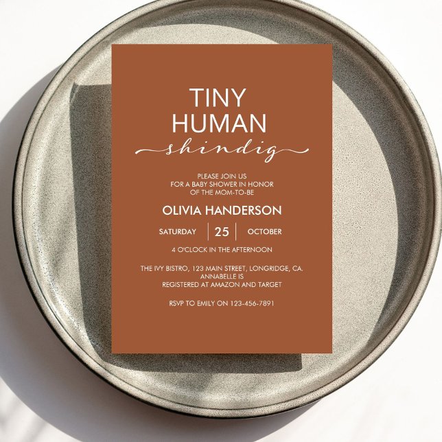 Convite Chá de fraldas Minúsculo de Shindig Humano Minimal (Criador carregado)