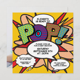 Convite Chá de fraldas Modern Fun Ready to Pop Photo