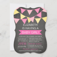 Chá de fraldas moderno de GIRLS de Bunting Chalkbo