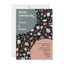 Chá de fraldas Moderno Retro Terrazzo