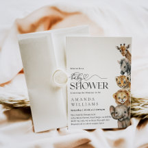 Chá de fraldas Moderno Safari