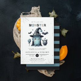 Convite Chá de fraldas Monster Halloween de outubro Coed B