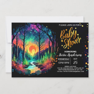 Convite Chá de fraldas Mystical Grove Encantado