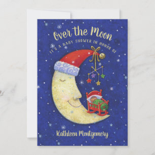 Convite Chá de fraldas Natal Sobre a Lua