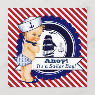 Convite Chá de fraldas Náutico Boys