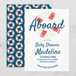 Convite Chá de fraldas náutico do anel de salvamento geomé