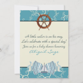 Convite Chá de fraldas náutico para embarcações de vela pa