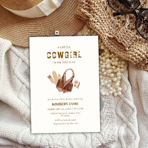Convite Chá de fraldas Neutral Boho Western Cactus