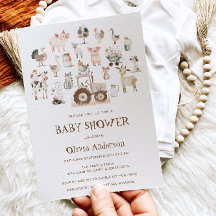 Chá de fraldas Neutral do Barnyard de Animais de C