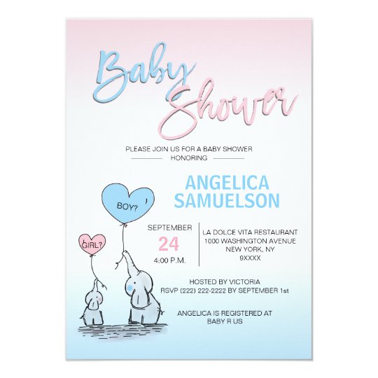 Convite Cha De Fraldas Neutro Azul Cor De Rosa Do Elefante Zazzle Com Br Compre as melhores marcas em até 6x nas lojas alô bebê. convite cha de fraldas neutro azul cor de rosa do elefante