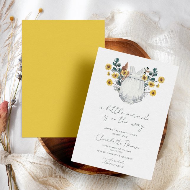 Convite Chá de fraldas Neutro Boho Watercolor (Criador carregado)