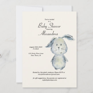 Convite Chá de fraldas Neutro Coelho Bonito