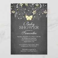 Chá de fraldas neutro da borboleta amarela do quad