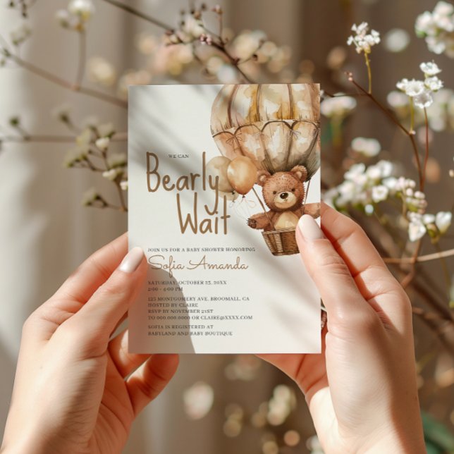 Convite Chá de fraldas Neutro De Bebês De Espera Rápida (Criador carregado)