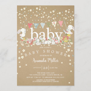 Convite Chá de fraldas Neutro de Bonecas Doce