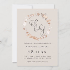 Convite Chá de fraldas Neutro de Brinquedos de Madeira Min