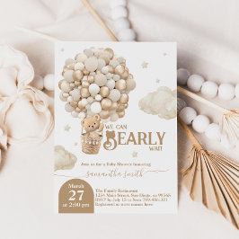 Convite Chá de fraldas neutro de Espera do Balão do Urso d