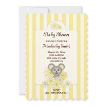 Chá de fraldas neutro de gênero Koala amarelo