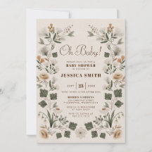 Chá de fraldas Neutro do Gênero Folk Moderno Boho