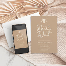 Convite Chá de fraldas Neutro do Urso Moderno Minimalista