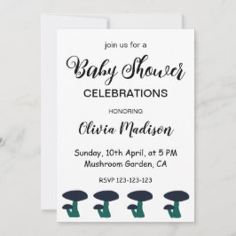 Convite Chá de fraldas neutro para o sexo do cogumelo