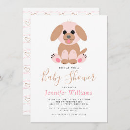 Convite Chá de fraldas Neutro Personalizado de Cãozinho Si