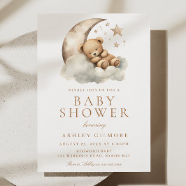 Convite Chá de fraldas Neutro Suave Urso Suíno