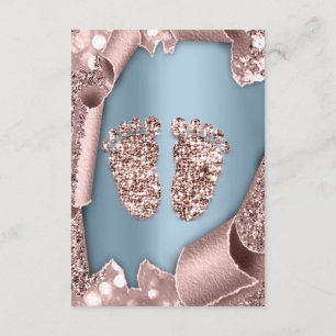Convite Chá de fraldas Novo Garota Glam Rosa Azul 3D