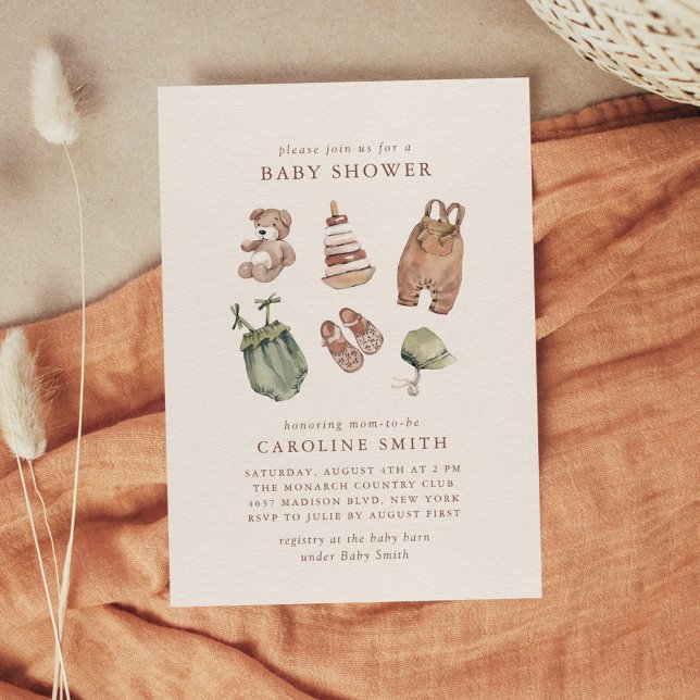 Convite Chá de fraldas Nursery Neutral Boho (Criador carregado)